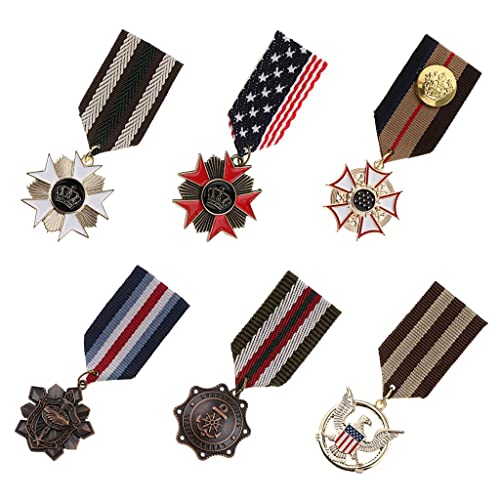 Retro Streifen Stoffabzeichen für Kostümpartys - Set mit 6 Pins für Männer und Frauen von misppro