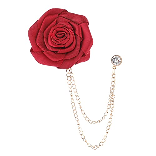 Rosen-Brosche, Anzug, Brosche, klassisch, leicht, Anstecknadel, Herren, hängende Ketten, Broschen für Ornamente, Verlobung, Hochzeit von misppro