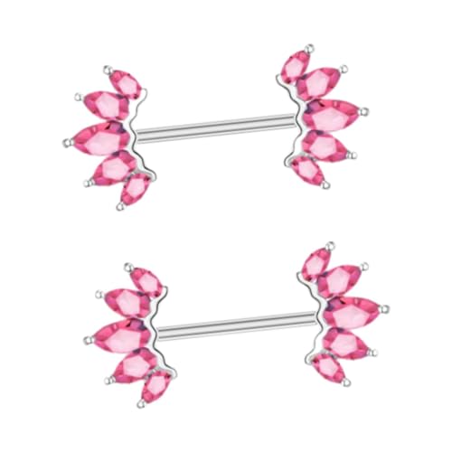 misppro 2 x Titan-Körper-Piercing-Schmuck, industrielle Barbell-Ohrringe mit Blütenblatt-Design für Damen misppro 2 x Titan-Körper-Piercing-Schmuck, industrielle Barbell-Ohrringe mit Blütenblatt-Design für Damen von misppro