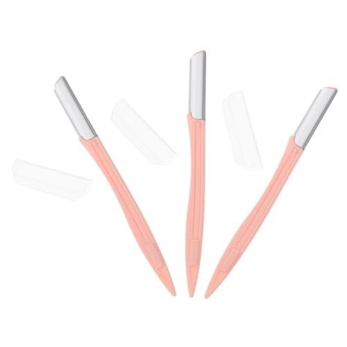 misppro Augenbrauen-Trimmer-Set – Edelstahl-Rasierer mit Kunststoffgriff zur Gesichtshaarentfernung | tragbarer, rutschfester Griff für Damen von misppro