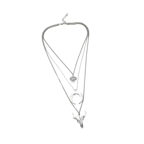 misppro Boho-Halskette, Western-Damenanhänger, Legierung, Retro-Mond-Design, stilvolle geometrische Anhängerkette für Frauen von misppro