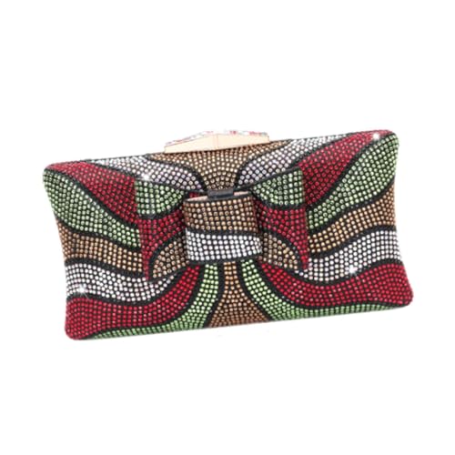 misppro Clutch-Geldbörse mit Strasssteinen für Damen, glitzernd, mit abnehmbarer Kette, Schwarz, one-size von misppro