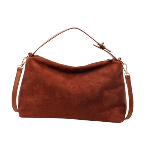 misppro Damen Wildleder Crossbody Bag Achseltasche für Outdoor Sport und Arbeit 29.0x13.0x20.0 cm, Braun, one-size von misppro