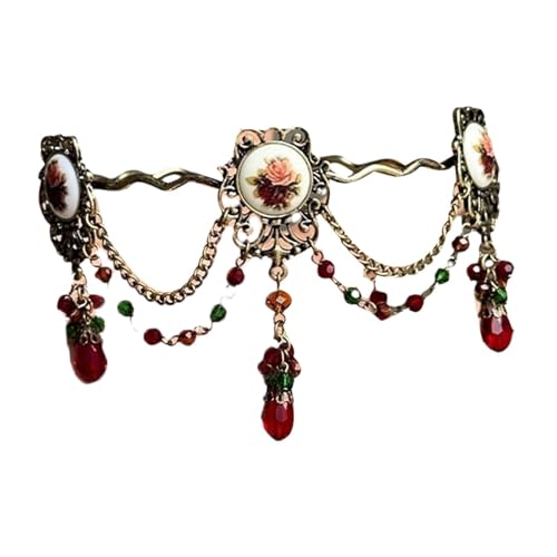 misppro Gothic Choker Vintage Style Elegant Cool Drop übertriebener Kragen Rose Halskette für Hochzeit Halloween von misppro