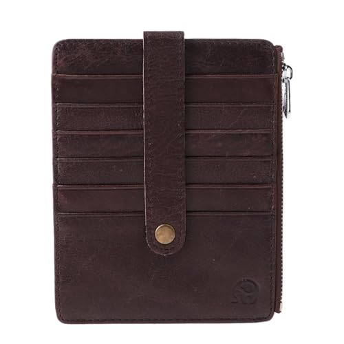 misppro Herren Leder Geldbörse RFID Geldklammer Magnet Kartenhalter Münzbörse Dunkler Kaffee wie beschrieben, Braun, 0 von misppro