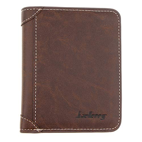 misppro Herren RFID Blocking Trifold Wallet Braun PU Leder Geldbörse, Braun, 0 von misppro