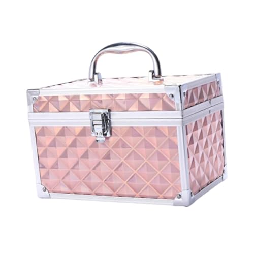 misppro Make-up-Koffer, Nagelkunst-Organizer, leicht, Mehrzweck-Schönheits-Aufbewahrungsbox, Kosmetik-Hautpflege-Halter für Schmuck, Mädchen, 23 x 15 x 15 cm, B von misppro