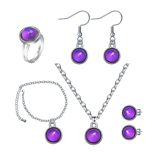 misppro Stimmungs-Halsketten-Schmuck-Set, Farbwechsel, Temperatursensor, Stimmungsschmuck für Damen, Mädchen, Tochter, Mutter von misppro