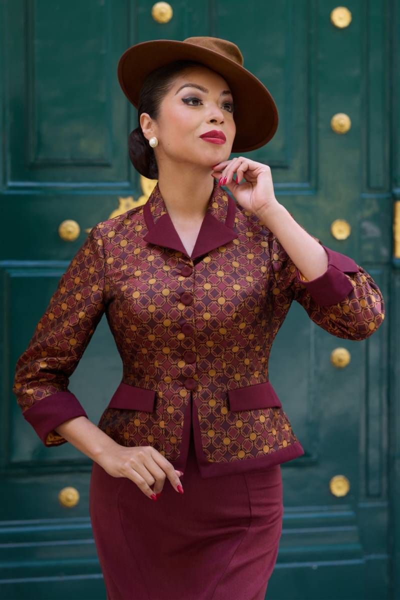 Pyper Aurum Blazer in Weinrot und Gold von miss candyfloss