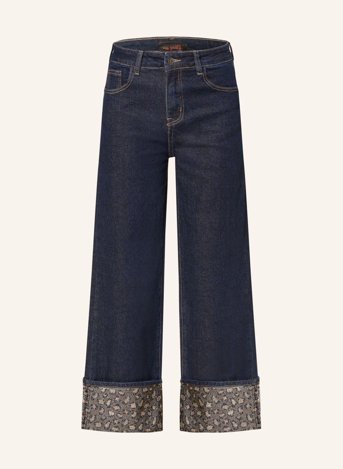 Miss Goodlife Jeans-Culotte Mit Schmucksteinen blau von miss goodlife