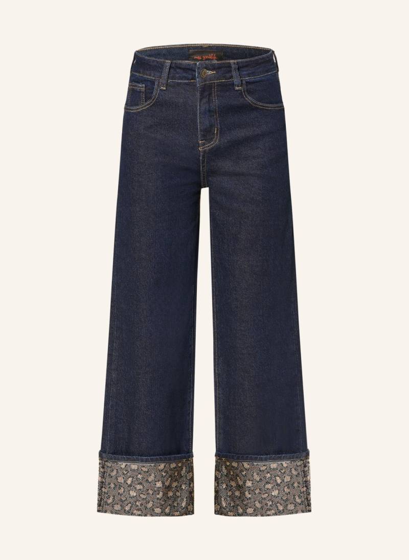 Miss Goodlife Jeans-Culotte Mit Schmucksteinen blau von miss goodlife