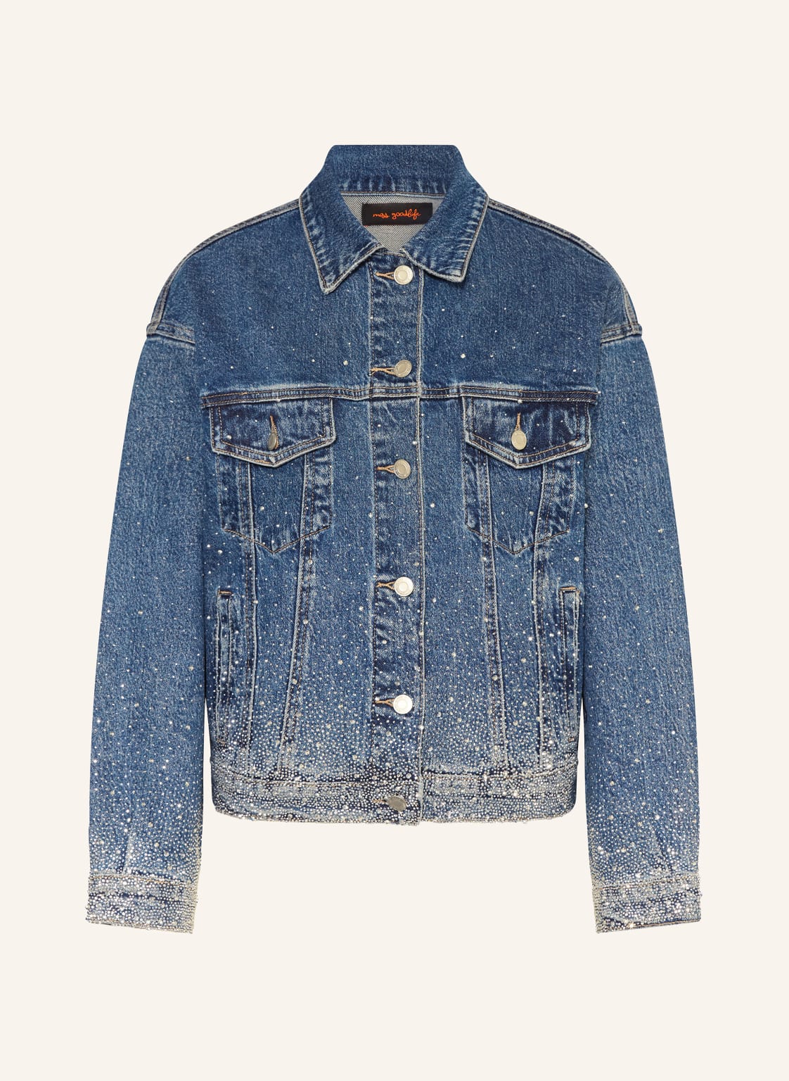 Miss Goodlife Jeansjacke Mit Schmucksteinen blau von miss goodlife
