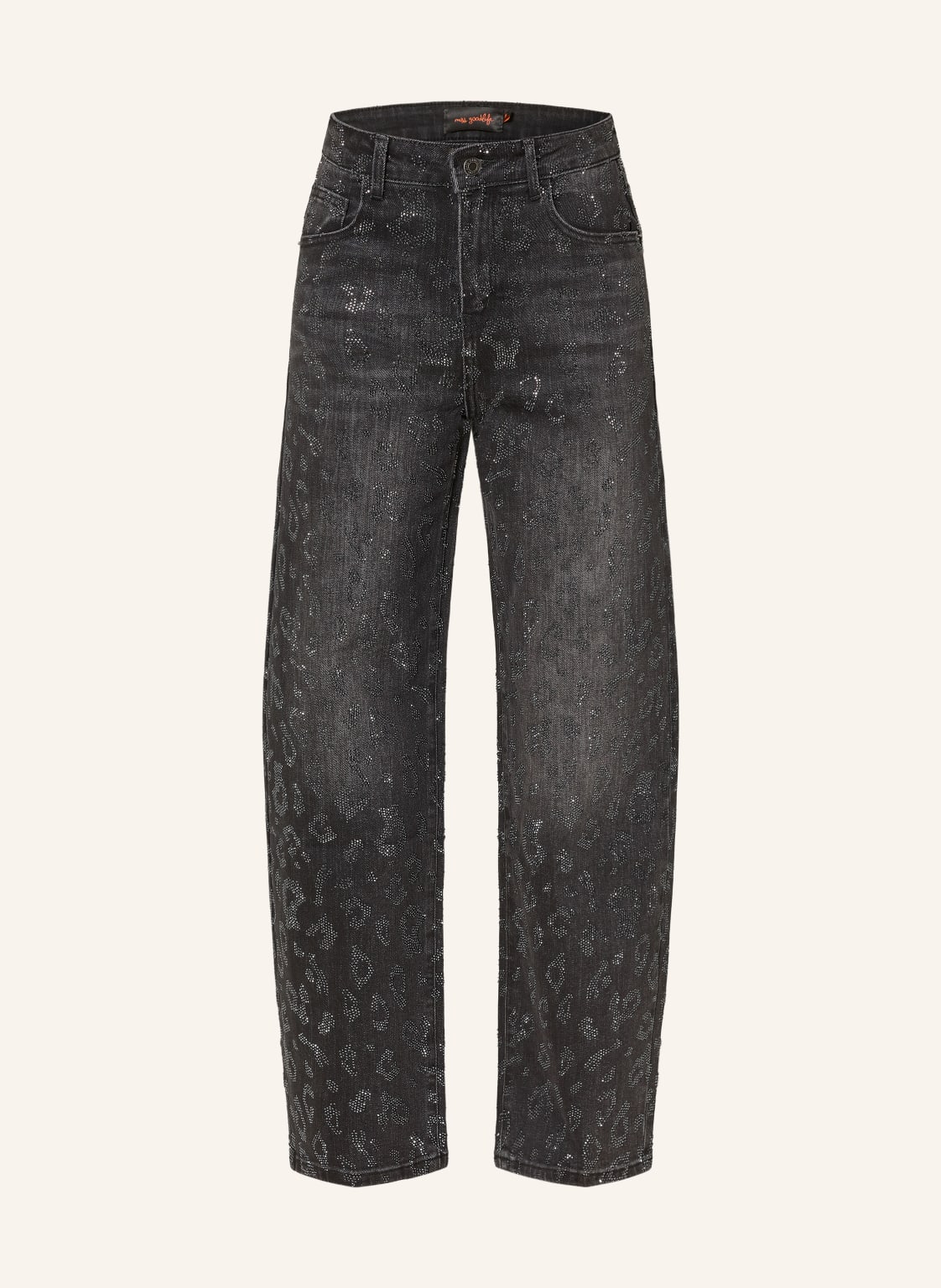 Miss Goodlife Mom Jeans Mit Schmucksteinen grau von miss goodlife