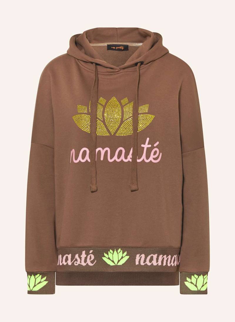 Miss Goodlife Oversized-Hoodie Namaste Mit Schmucksteinen braun von miss goodlife