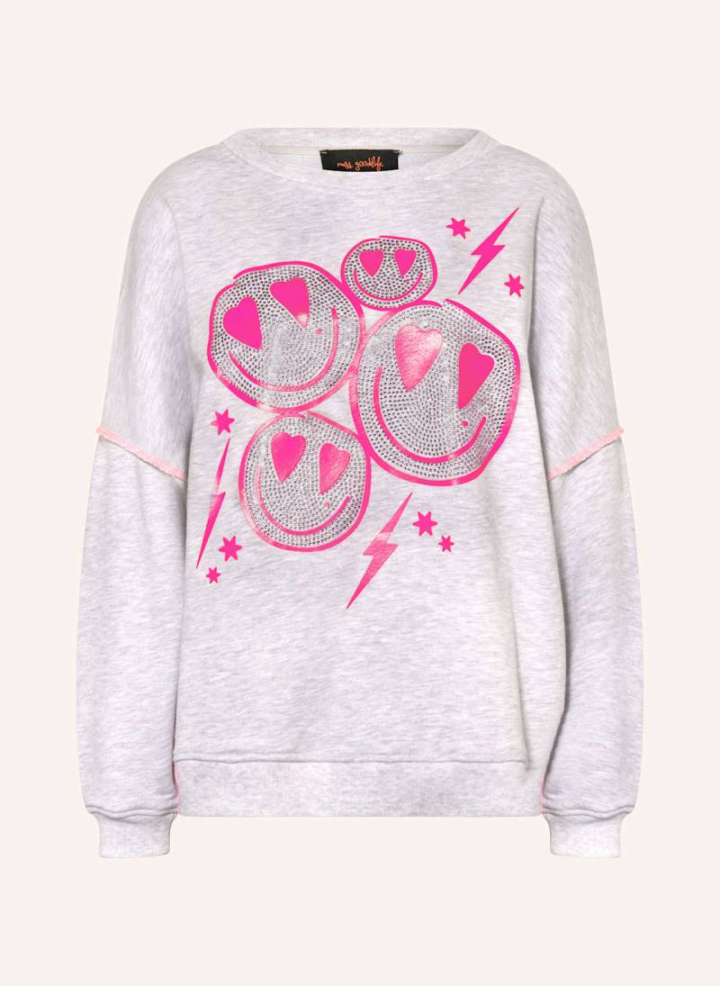 Miss Goodlife Oversized-Sweatshirt Mit Schmucksteinen silber von miss goodlife