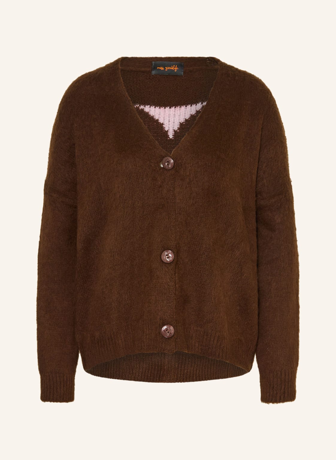 Miss Goodlife Strickjacke Mit Alpaka braun von miss goodlife