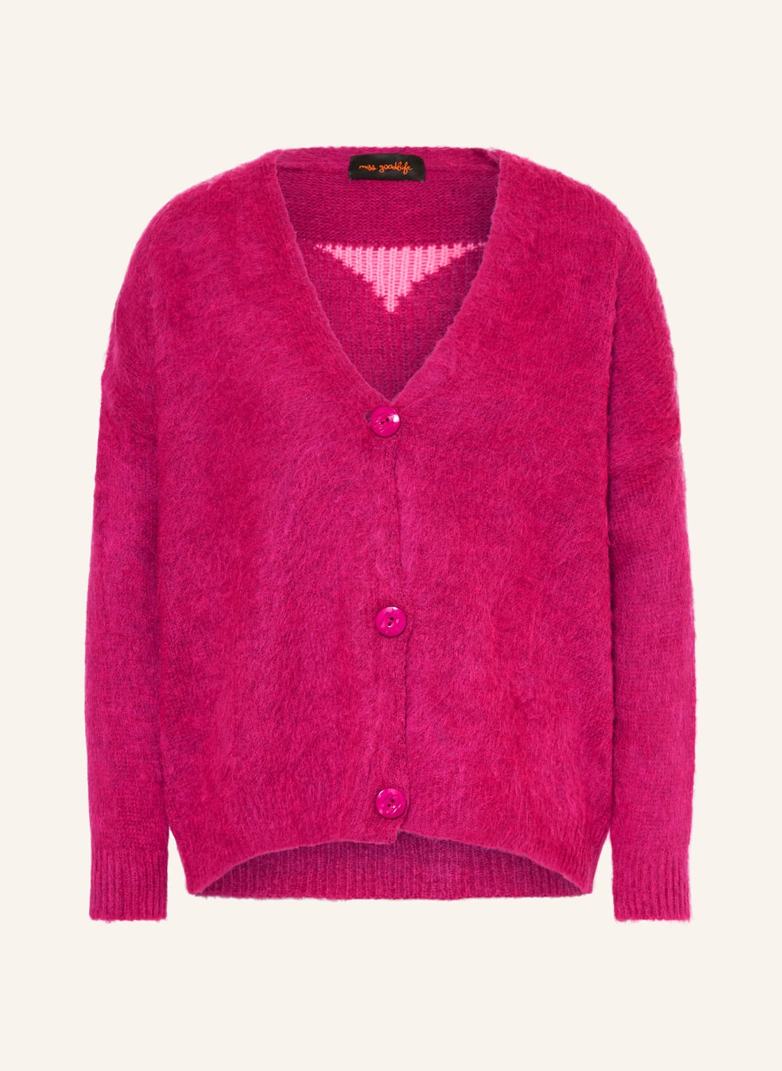 Miss Goodlife Strickjacke Mit Alpaka pink von miss goodlife