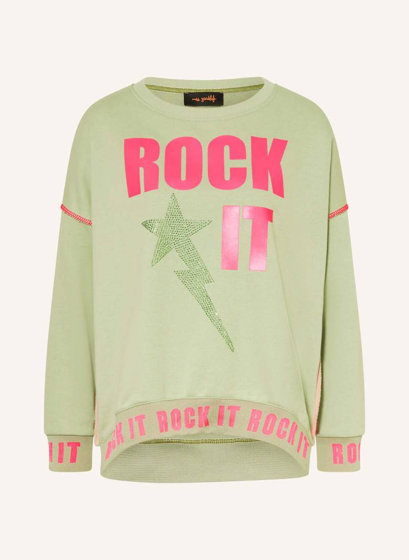 Miss Goodlife Sweatshirt Rock It Mit Schmucksteinen gruen von miss goodlife