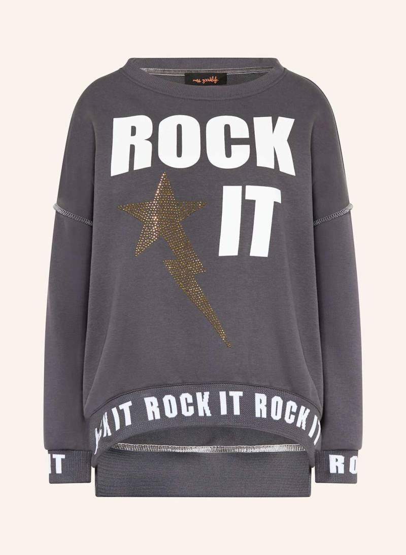 Miss Goodlife Sweatshirt Rocket Mit Schmucksteinen grau von miss goodlife