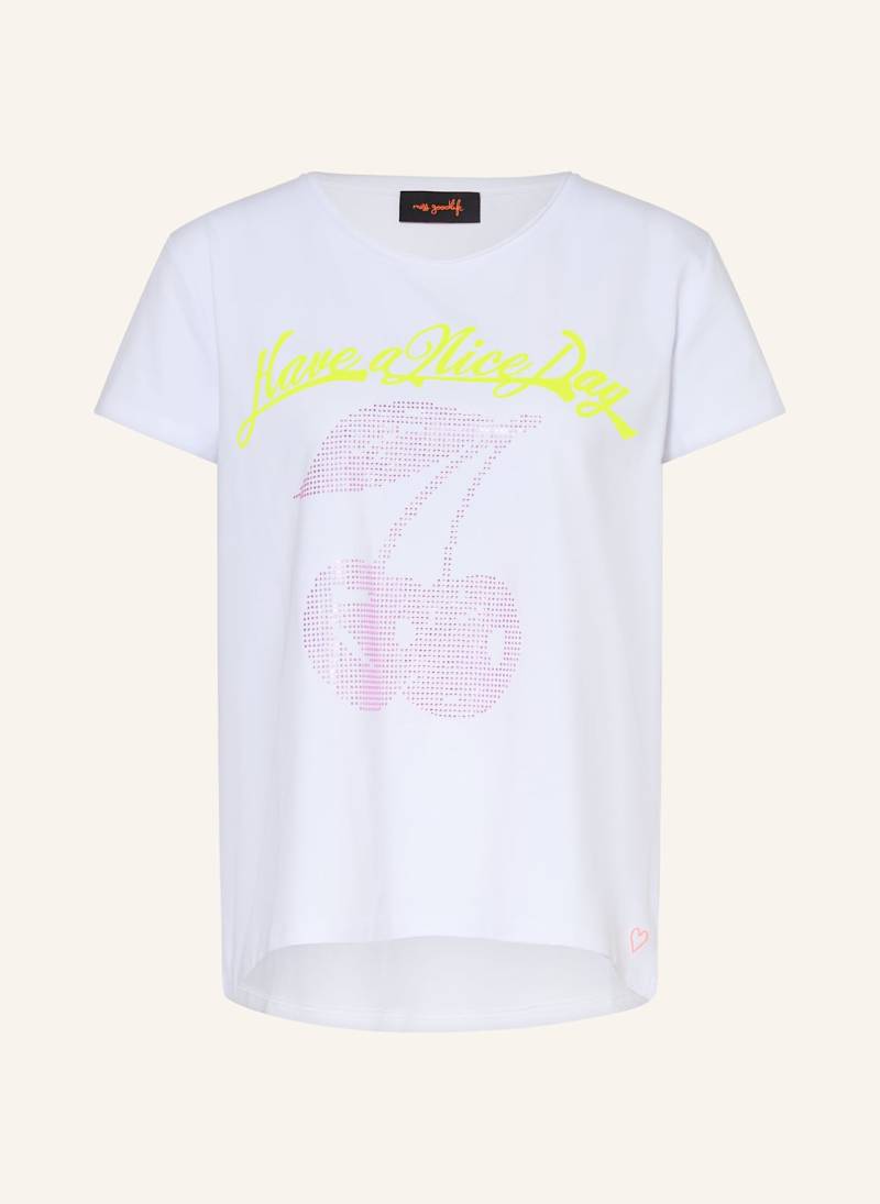 Miss Goodlife T-Shirt Have A Nice Day Mit Schmucksteinen weiss von miss goodlife