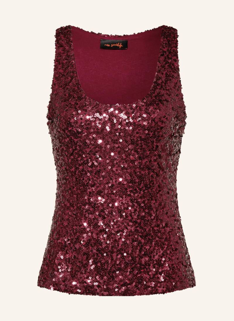 Miss Goodlife Top Mit Pailletten rot von miss goodlife