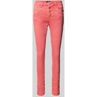 miss goodlife Jeans in unifarbenem Design mit Knopfleiste in Pink, Größe M von miss goodlife