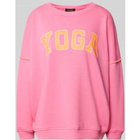 miss goodlife Oversized Sweatshirt aus reiner Baumwolle mit Statement-Print in Rosa, Größe XS von miss goodlife