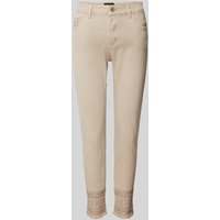 miss goodlife Slim Fit Jeans mit Ziersteinbesatz in Beige, Größe L von miss goodlife