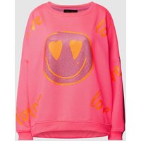 miss goodlife Sweatshirt mit Motiv-Print Modell 'LOVE HARDFACE' in Pink, Größe M von miss goodlife