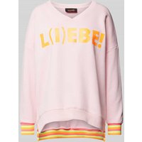 miss goodlife Sweatshirt mit Statement-Print Modell 'L(I)EBE' in neon rosa in Rosa, Größe L von miss goodlife