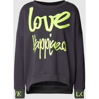 miss goodlife Sweatshirt mit Statement-Print Modell 'LOVE HAPPINESS' in Anthrazit, Größe XL von miss goodlife