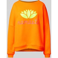 miss goodlife Sweatshirt mit Statement-Print Modell 'Namaste' in orange in Orange, Größe L von miss goodlife