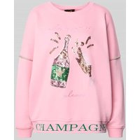 miss goodlife Sweatshirt mit Statement-Stitching und Paillettenbesatz in Hellrosa, Größe S von miss goodlife