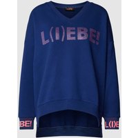 miss goodlife Sweatshirt mit Strasssteinbesatz Modell 'L(I)EBE!' in Marineblau, Größe XL von miss goodlife