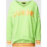 miss goodlife Sweatshirt mit V-Ausschnitt in Neon Gruen, Größe L von miss goodlife
