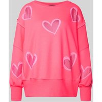miss goodlife Sweatshirt mit überschnittenen Schultern in Neon Pink, Größe S von miss goodlife