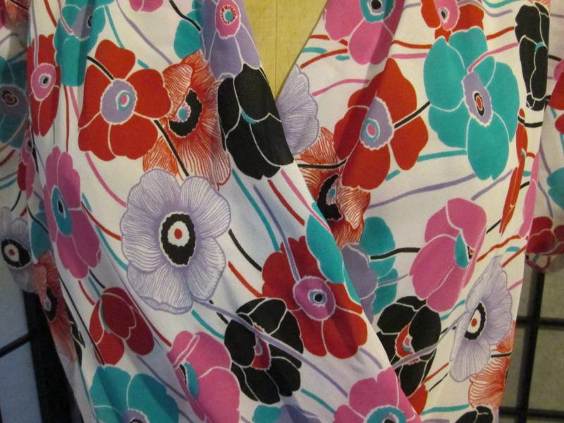 1940Er Jahre Stil Drapierte Bluse, Cheeky Tiger Poly Chiffon Crossover Top von missShoe