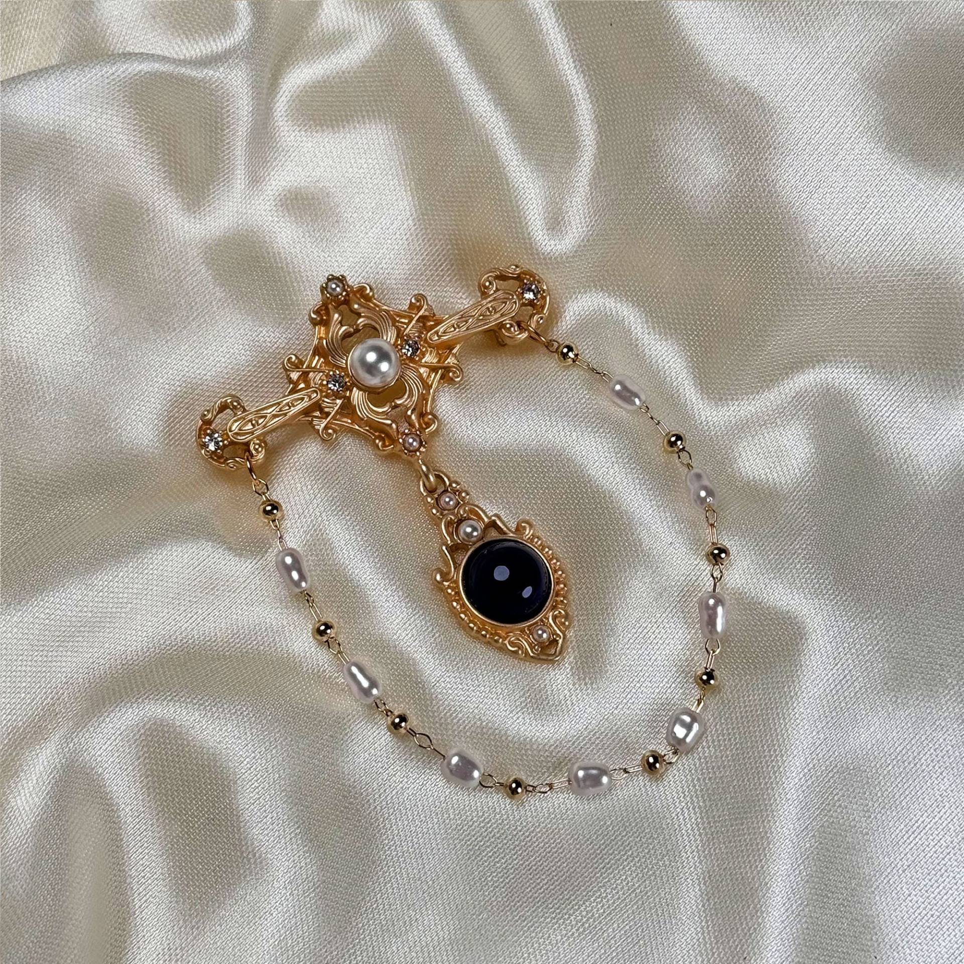 Barocke Perlen Brosche Vintage Hof Stil Krawattennadel von misschatshop