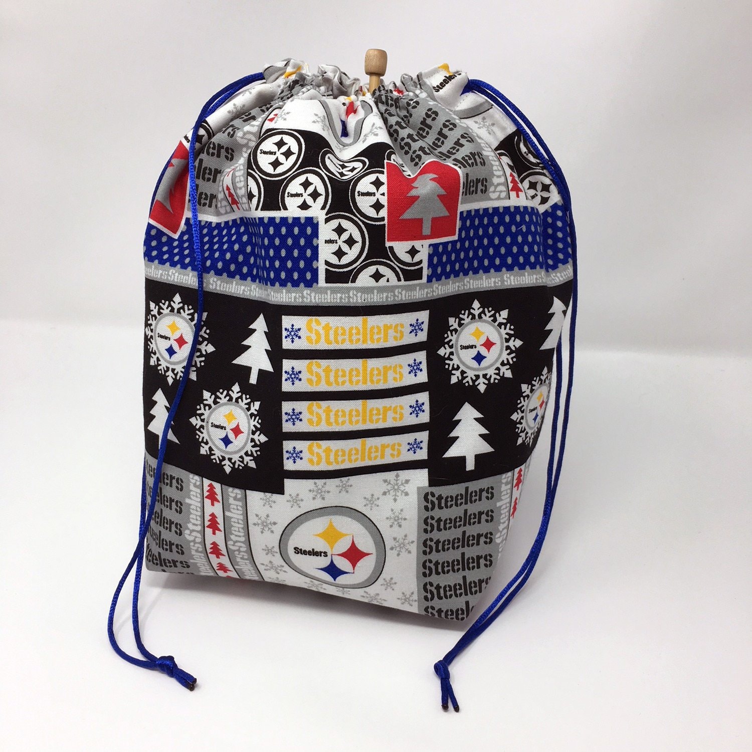 Verkauf - Urlaub Weihnachten Winter Pittsburgh Steelers Kordelzug Häkeln Stricken Projekt Tasche von missfiberfox