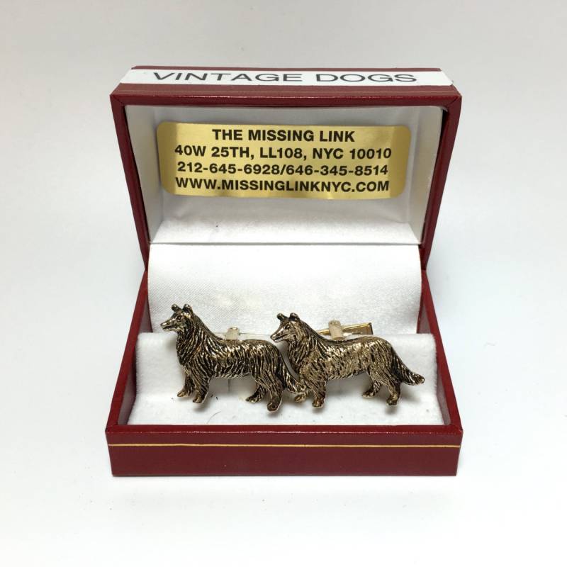 Vintage 50Er Jahre Collie Manschettenknöpfe Mit Box von missinglinknyc