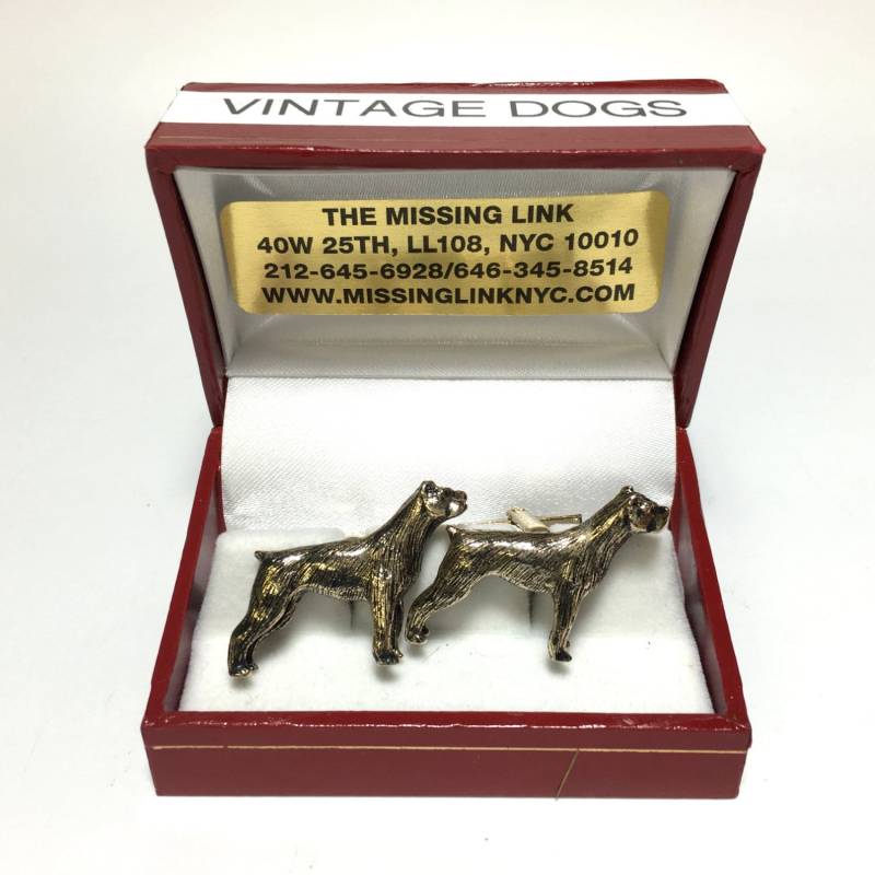 Vintage Boxer Hunde Manschettenknöpfe Mit Box von missinglinknyc