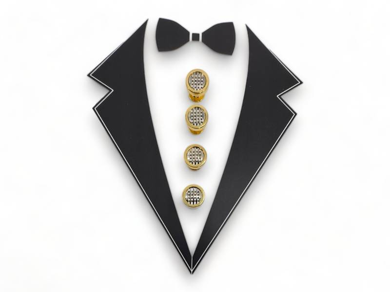 Vintage Tuxedo 4 Zweifarbige Hemd Ohrstecker Set Hochzeitsgeschenke , Trauzeugen Geschenk von missinglinknyc