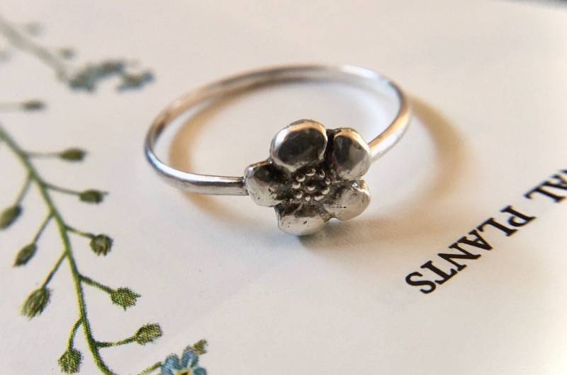 Vergissmeinnicht Ring. Floraler Ring, Silber Blumen Erinnerungsring. Memory Geliebter Oder Kind Verlust von missioncreekmetal