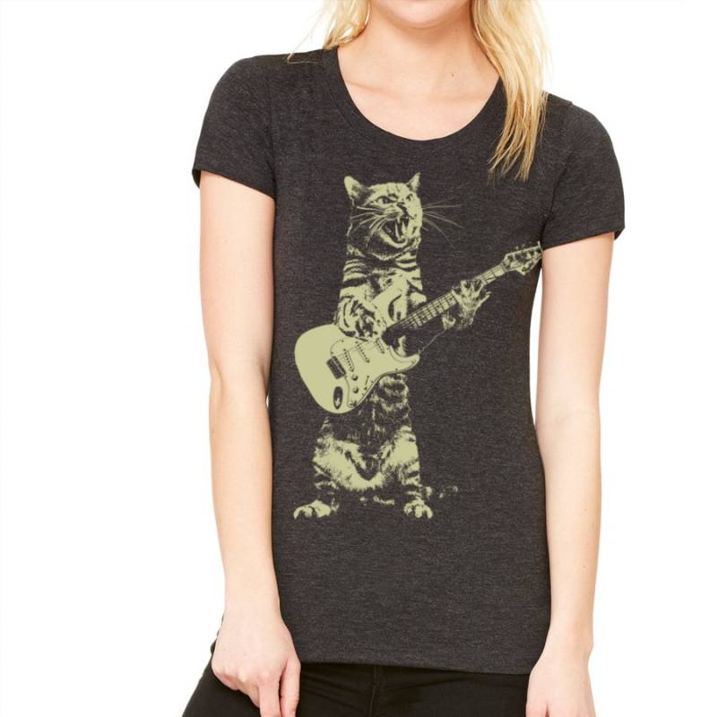 Gitarre Spielendes Shirt Damen Rock & Roll T-Shirt von missionthread