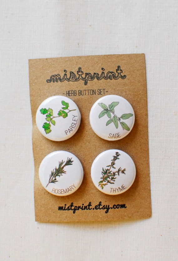 Kraut Pinback Tasten - 4Er-Set von mistprint