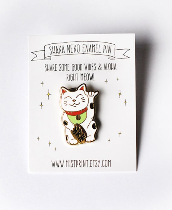 Shaka Neko Emaille Pin von mistprint