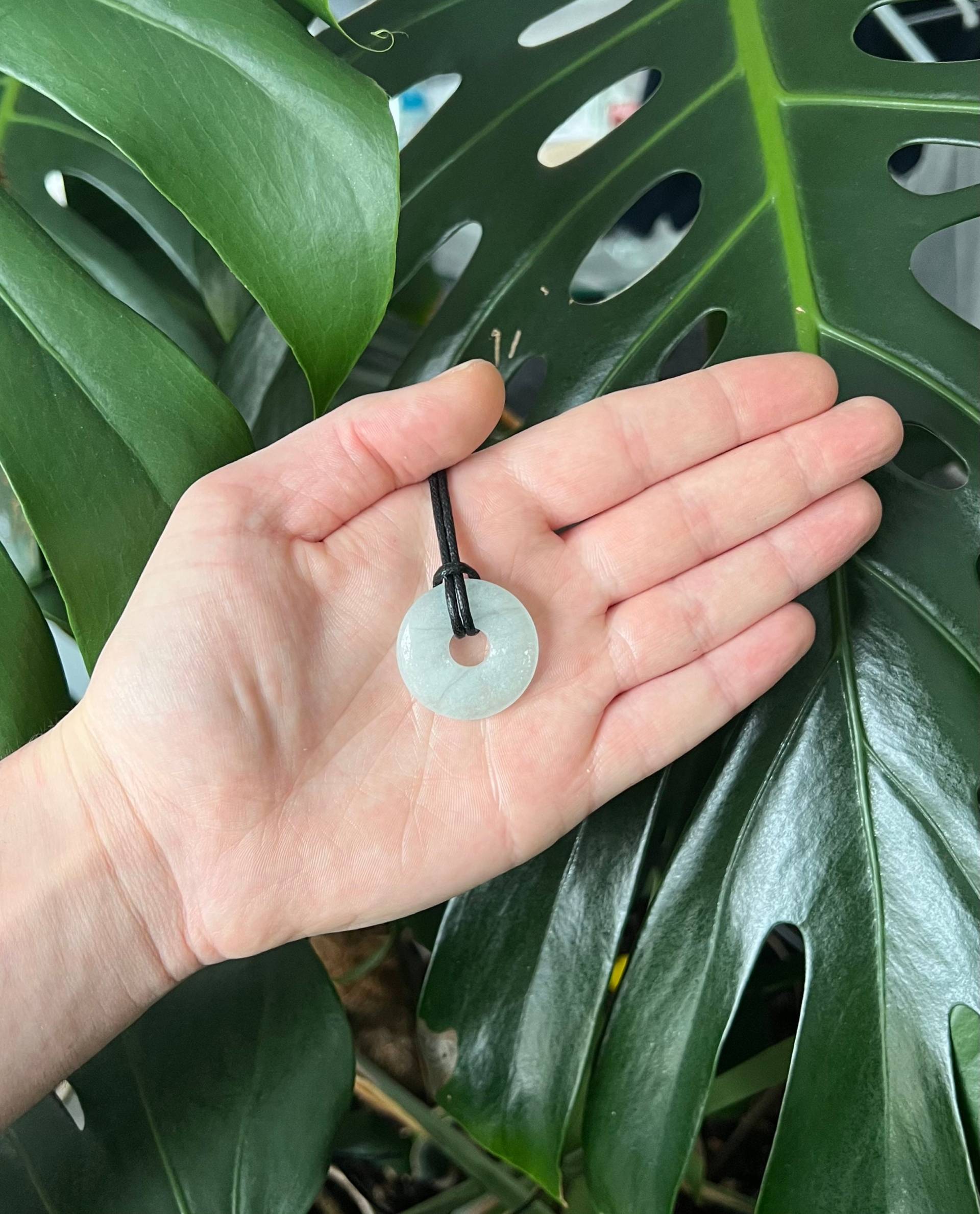 Aquamarin Donut 28 Mm/Halskette Mit Anhänger Halbedelstein Kette Schmuckstein von mitNino