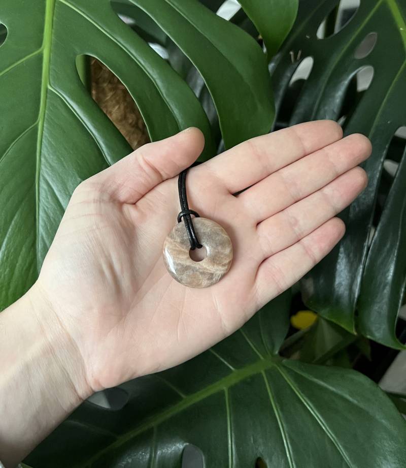 Mondstein Donut 35 Mm/Halskette Mit Anhänger Halbedelstein Kette Schmuckstein von mitNino