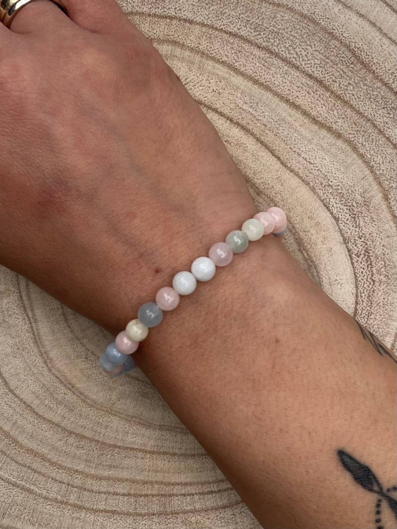 Morganit Beryll Armband/Aus Natursteinen Perlenarmband Halbedelstein -Schmuckstein von mitNino
