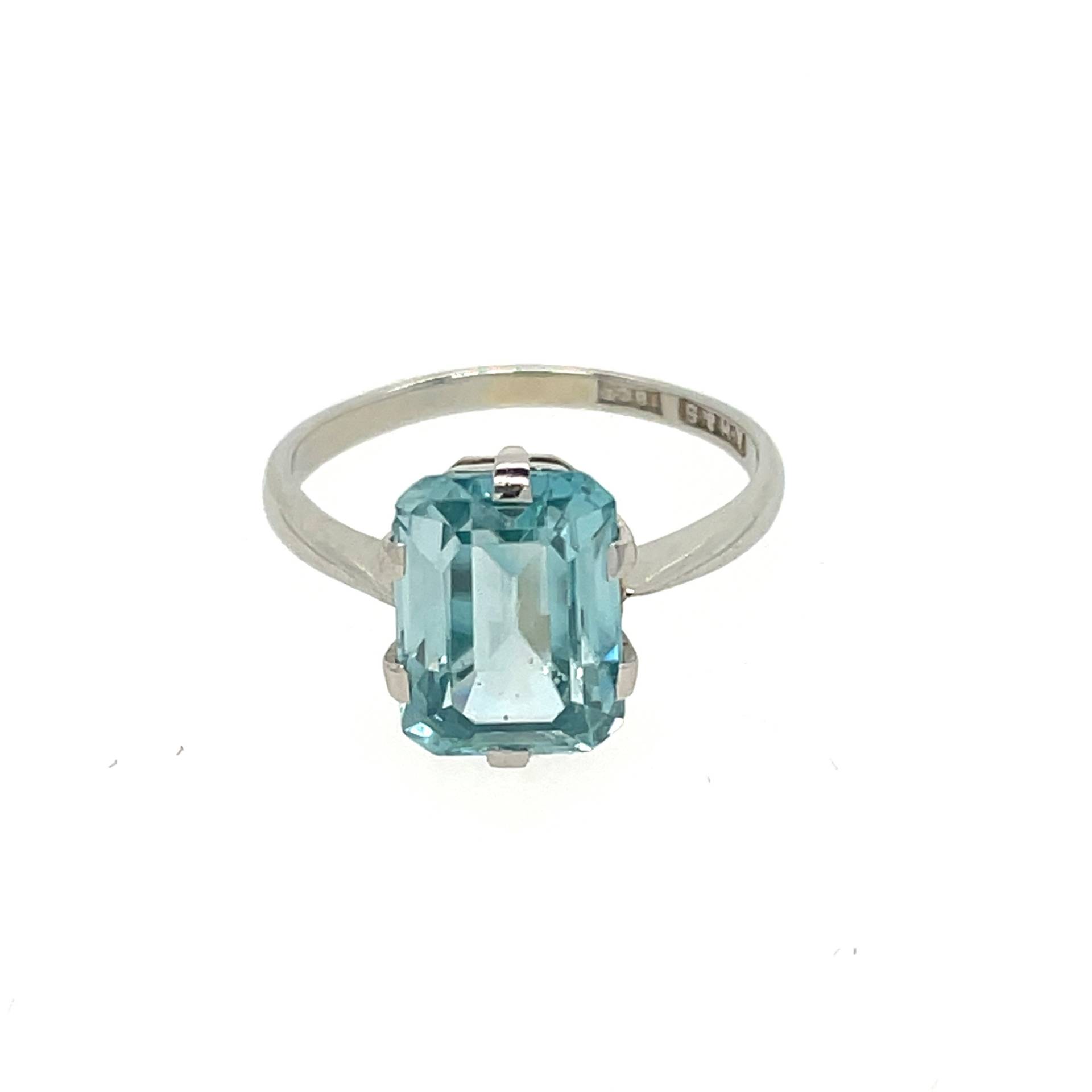 Art Deco Zirkon Solitär Ring 18 Karat von mitaineshop